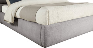 Meridian Furniture Adam Channel Tufted Boucle King Bed Tailored Upholstered Frame for Primary Bedrooms B1256Taupe-K70