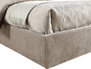Meridian Furniture Adam Channel Tufted Chenille Full Bed with Adjustable Headboard for Modern Bedrooms B1257Beige-F70