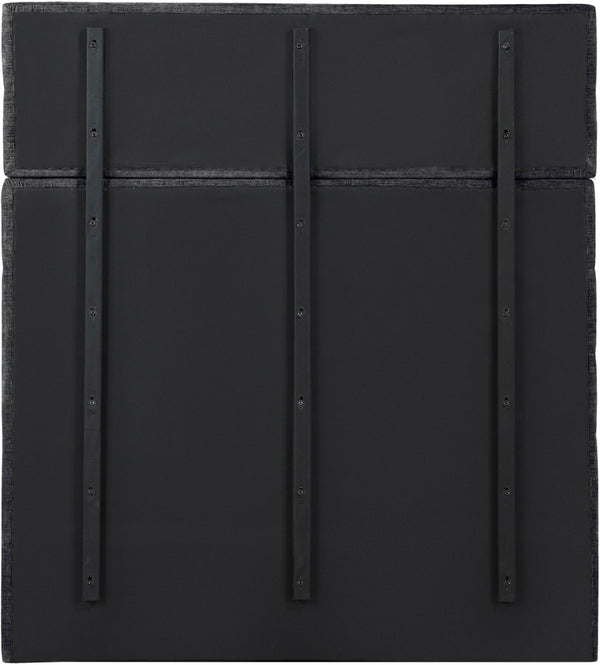 Meridian Furniture Adam Channel Tufted Chenille Upholstered Full Platform Bed Contemporary Bedroom B1257Black-F70