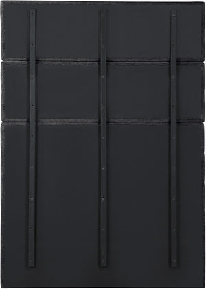 Meridian Furniture Adam Channel Tufted Chenille Upholstered Full Bed with Slatted Base No Box Spring B1257Black-F90