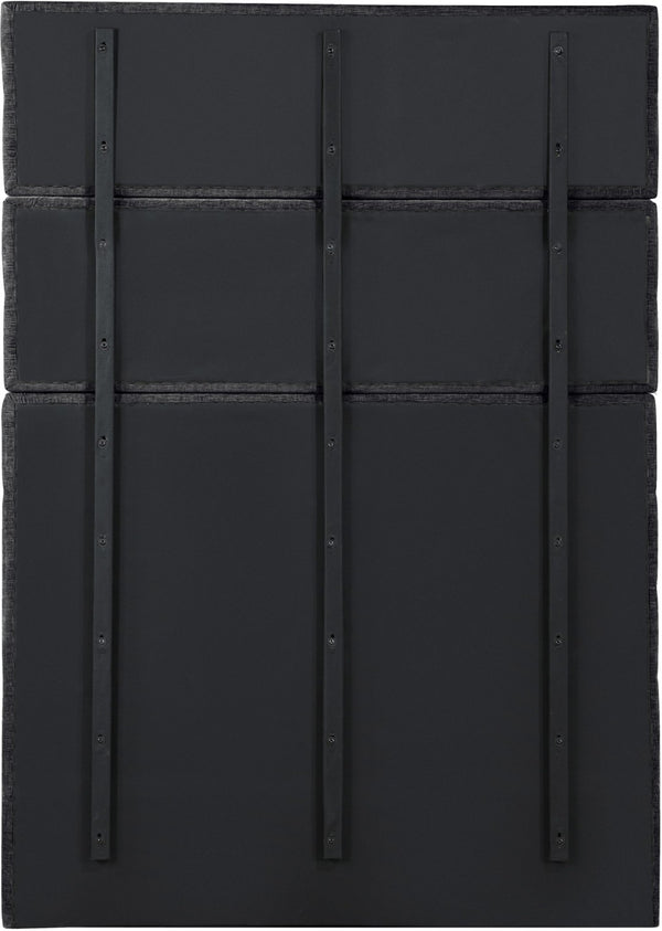 Meridian Furniture Adam Channel Tufted Chenille Upholstered Full Bed with Slatted Base No Box Spring B1257Black-F90