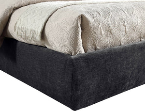 Meridian Furniture Adam Channel Tufted Chenille Upholstered Full Bed with Slatted Base No Box Spring B1257Black-F90