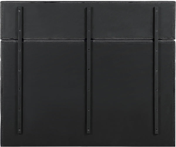 Meridian Furniture Adam Channel Tufted King Bed Chenille Upholstered Contemporary Bedroom Anchor B1257Black-K70