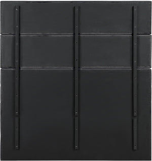 Meridian Furniture Adam Channel Tufted King Bed Tall Chenille Headboard for Primary Bedroom B1257Black-K90