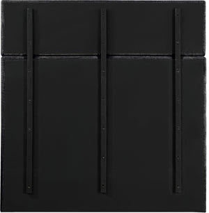Meridian Furniture Adam Channel Tufted Chenille Queen Bed Tall Headboard Platform Frame Bedroom B1257Black-Q70