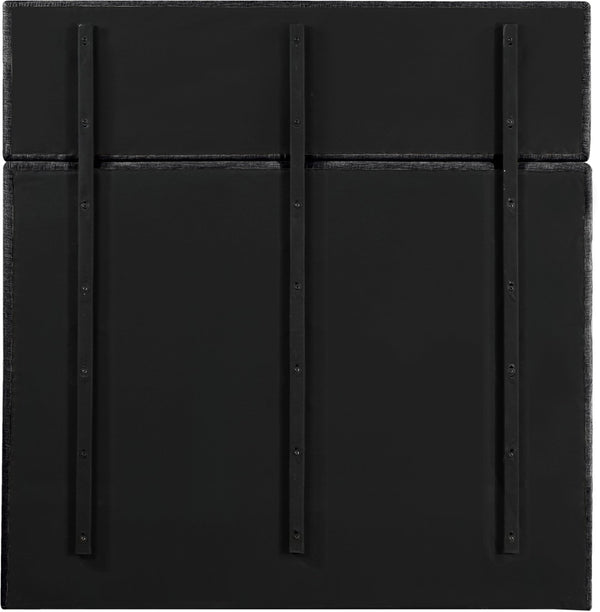 Meridian Furniture Adam Channel Tufted Chenille Queen Bed Tall Headboard Platform Frame Bedroom B1257Black-Q70