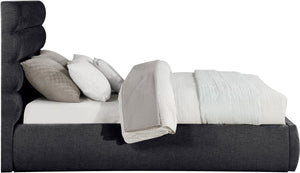 Meridian Furniture Adam Channel Tufted Queen Bed Plush Chenille Upholstery for Contemporary Bedroom B1257Black-Q
