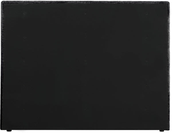 Meridian Furniture Adam Channel Tufted Queen Bed Plush Chenille Upholstery for Contemporary Bedroom B1257Black-Q