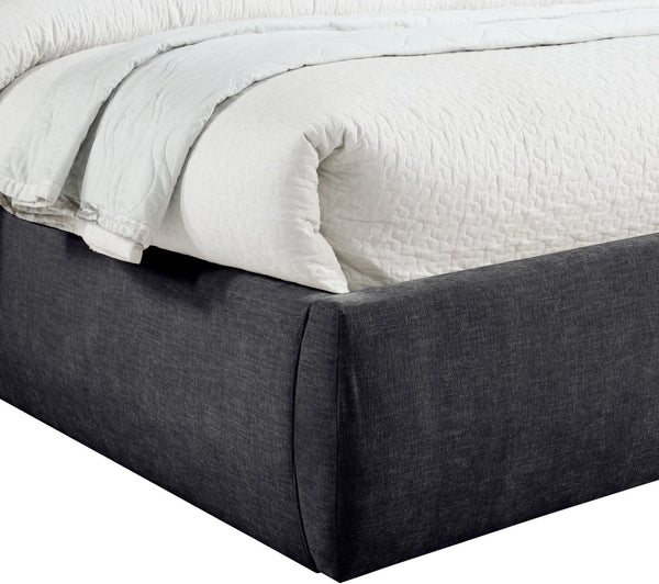 Meridian Furniture Adam Channel Tufted Queen Bed Plush Chenille Upholstery for Contemporary Bedroom B1257Black-Q
