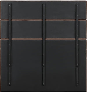 Meridian Furniture Adam Brown Chenille Channel Tufted King Bed Tall Headboard No Box Spring Needed B1257Brown-K90