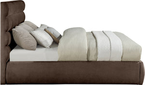 Meridian Furniture Adam Brown Channel Tufted Chenille King Bed with Modular Headboard Design B1257Brown-K