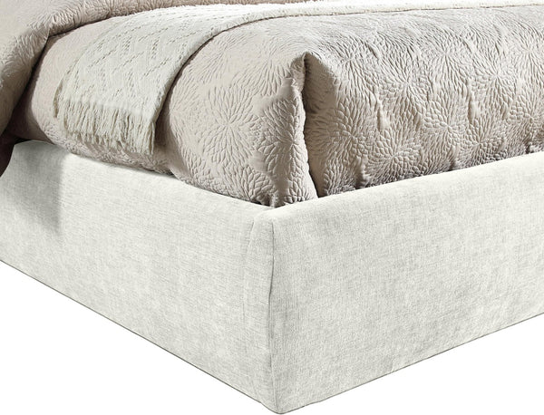 Meridian Furniture Adam Channel Tufted Chenille Full Bed Plush Cream Upholstered Platform Bedroom Frame B1257Cream-F90