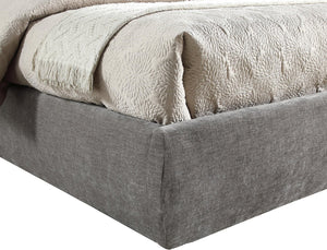 Meridian Furniture Adam Channel Tufted Full Bed Soft Grey Chenille Upholstered Contemporary Bedroom Frame B1257Grey-F70
