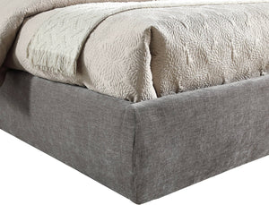 Meridian Furniture Adam Channel Tufted Chenille Full Bed with Tall Adjustable Headboard for Modern Rooms B1257Grey-F90