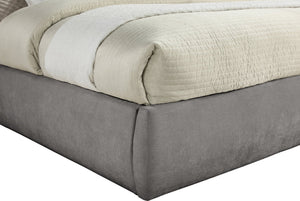 Meridian Furniture Adam Channel Tufted King Bed Soft Chenille Upholstered for Contemporary Bedrooms B1257Grey-K70