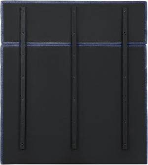 Meridian Furniture Adam Channel Tufted Full Bed with Navy Chenille Upholstery and Adjustable Headboard B1257Navy-F70