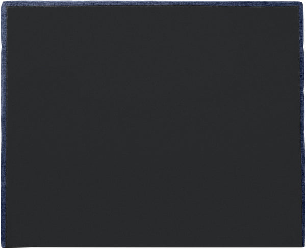 Meridian Furniture Adam Channel Tufted Full Bed Chenille Upholstered Headboard for Modern Bedroom B1257Navy-F