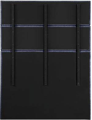 Meridian Furniture Adam Channel Tufted Queen Platform Bed Tall Chenille Headboard Contemporary Bedroom B1257Navy-Q90