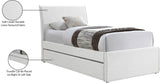 Myles Cream Linen Textured Fabric Twin Trundle Bed B1261Cream-T Meridian Furniture