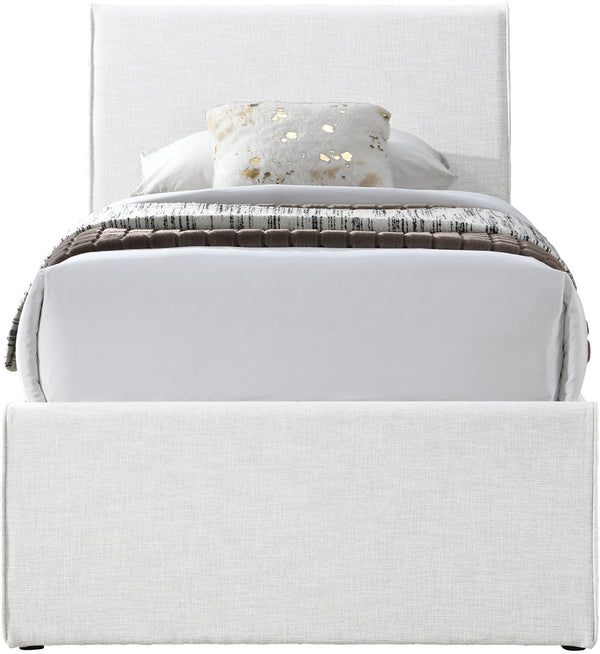 Myles Cream Linen Textured Fabric Twin Trundle Bed B1261Cream-T Meridian Furniture