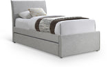 Myles Grey Linen Textured Fabric Twin Trundle Bed B1261Grey-T Meridian Furniture