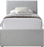 Myles Grey Linen Textured Fabric Twin Trundle Bed B1261Grey-T Meridian Furniture