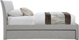 Myles Grey Linen Textured Fabric Twin Trundle Bed B1261Grey-T Meridian Furniture