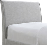 Myles Grey Linen Textured Fabric Twin Trundle Bed B1261Grey-T Meridian Furniture