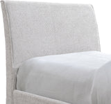 Myles Cream Chenille Fabric Twin Trundle Bed B1262Cream-T Meridian Furniture