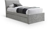 Myles Grey Chenille Fabric Twin Trundle Bed B1262Grey-T Meridian Furniture