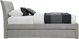 Myles Grey Chenille Fabric Twin Trundle Bed B1262Grey-T Meridian Furniture