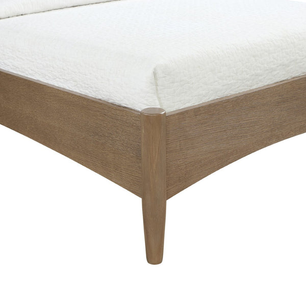 Meridian Furniture Santos Art Deco Twin Bed Vegan Leather Upholstered Headboard Cerused Wood Frame Bedroom Brown - B B1265Brown-T