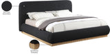 Rigby Black Boucle Fabric King Bed B1275Black-K Meridian Furniture