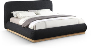 Rigby Black Boucle Fabric King Bed B1275Black-K Meridian Furniture