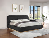 Rigby Black Boucle Fabric King Bed B1275Black-K Meridian Furniture