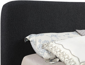 Rigby Black Boucle Fabric King Bed B1275Black-K Meridian Furniture