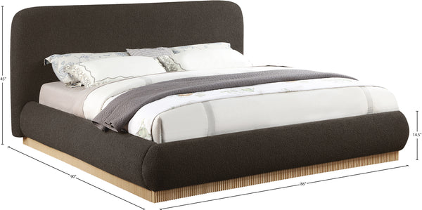 Rigby Brown Boucle Fabric King Bed B1275Brown-K Meridian Furniture