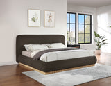 Rigby Brown Boucle Fabric King Bed B1275Brown-K Meridian Furniture