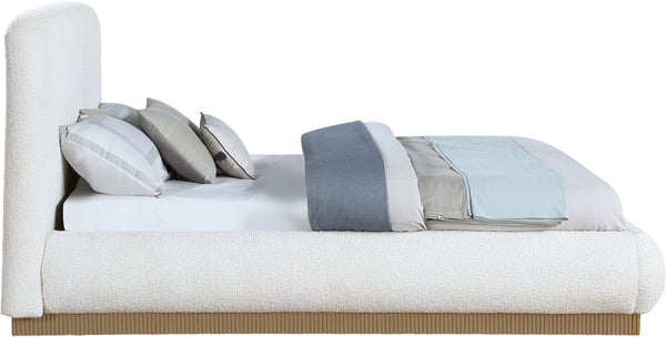 Rigby Cream Boucle Fabric Queen Bed B1275Cream-Q Meridian Furniture