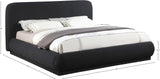 Rigby Black Boucle Fabric King Bed B1276Black-K Meridian Furniture