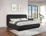 Rigby Black Boucle Fabric King Bed B1276Black-K Meridian Furniture