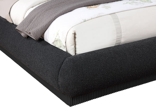 Rigby Black Boucle Fabric King Bed B1276Black-K Meridian Furniture