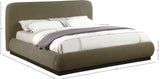 Rigby Olive Boucle Fabric King Bed B1276Olive-K Meridian Furniture