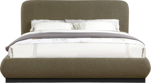Rigby Olive Boucle Fabric King Bed B1276Olive-K Meridian Furniture