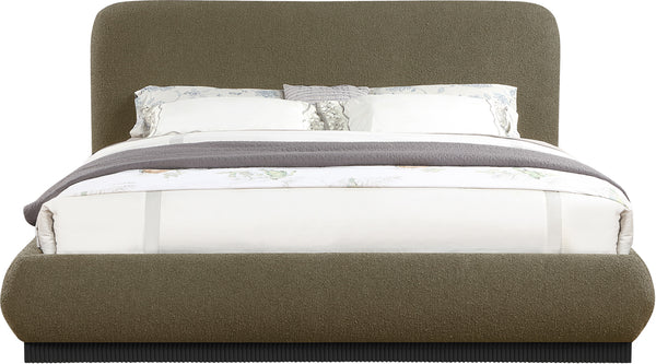 Rigby Olive Boucle Fabric King Bed B1276Olive-K Meridian Furniture