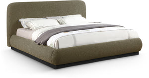 Rigby Olive Boucle Fabric Queen Bed B1276Olive-Q Meridian Furniture