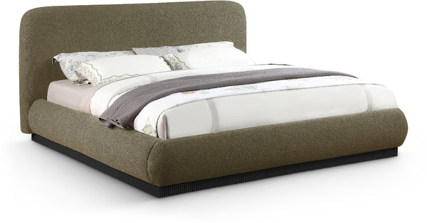 Rigby Olive Boucle Fabric Queen Bed B1276Olive-Q Meridian Furniture