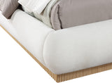 Rigby Cream Linen Textured Fabric King Bed B1277Cream-K Meridian Furniture