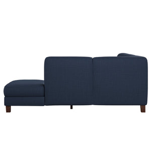 English Elm Modular L-shape Sectional Sofa Five Seat Woven Fabric Mid-century Tapered Wood Legs B127S00006