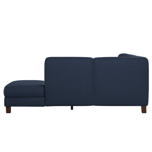 English Elm Modular L-shape Sectional Sofa Five Seat Woven Fabric Mid-century Tapered Wood Legs B127S00006